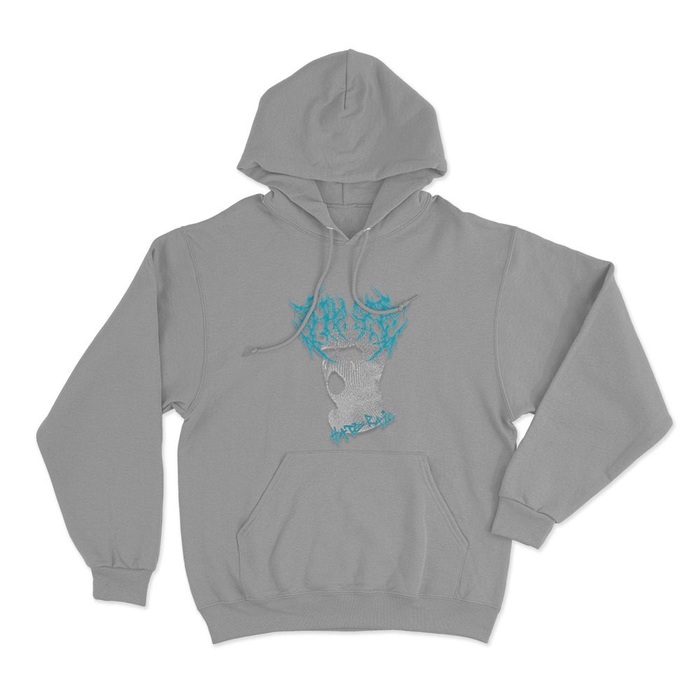 Hate Raid Balaclava Unisex Hoodie Grey Hate Raid Balaclava Unisex Hoodie Grey