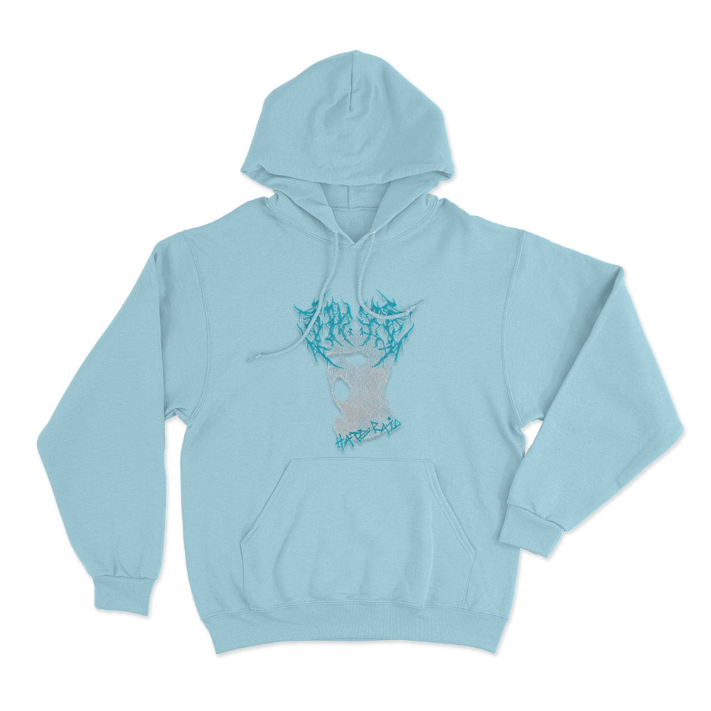Hate Raid Balaclava Unisex Hoodie Sky Blue Hate Raid Balaclava Unisex Hoodie Sky Blue
