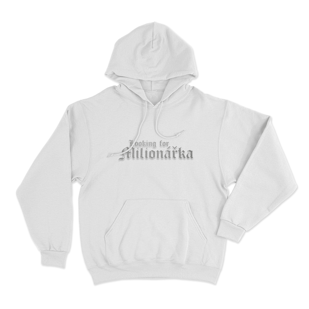 Looking For Milionářka Unisex Hoodie White Looking For Milionarka Unisex Hoodie White