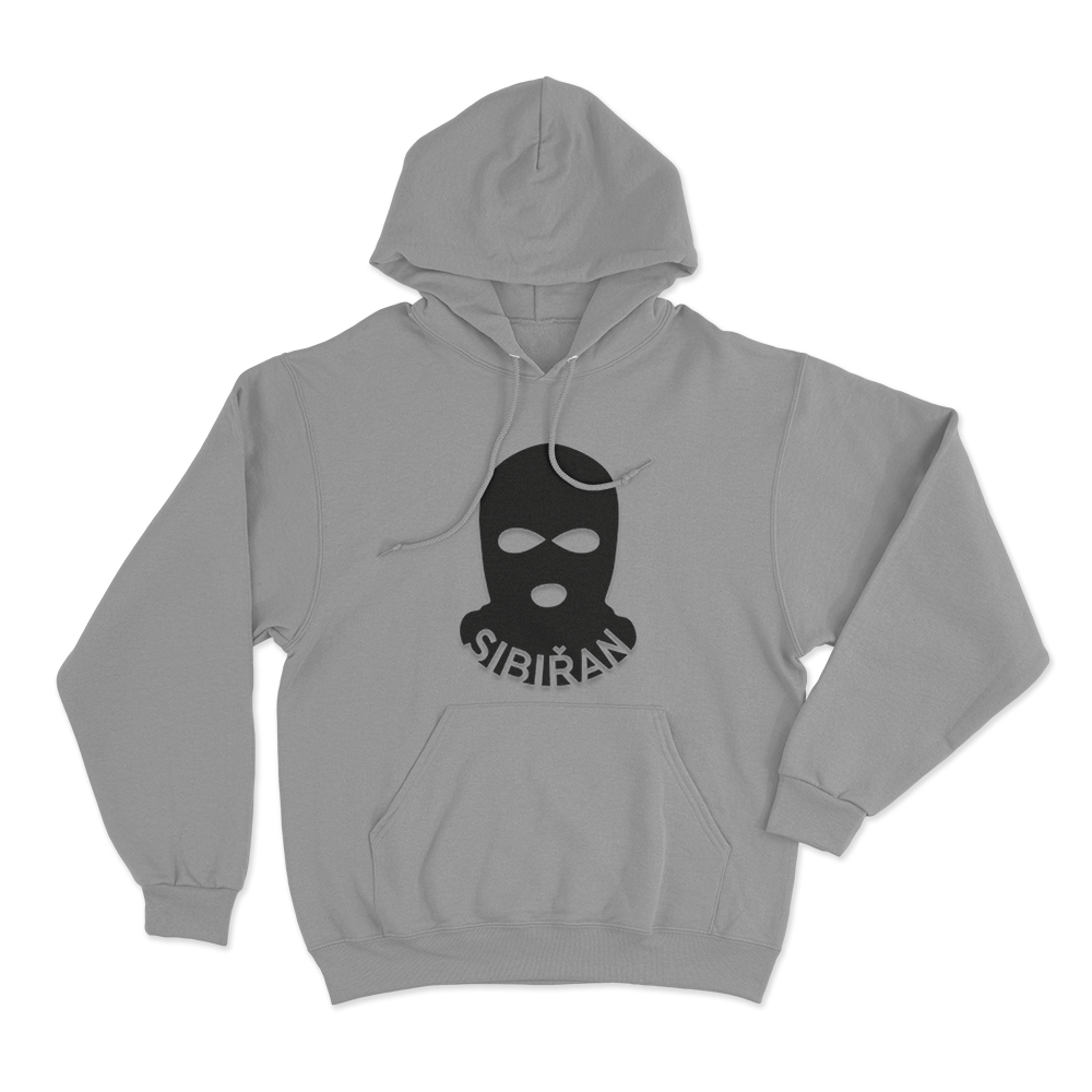 Sibiřan Balaclava Logo Unisex Hoodie Grey Sibiran Balaclava Logo Unisex Hoodie Grey
