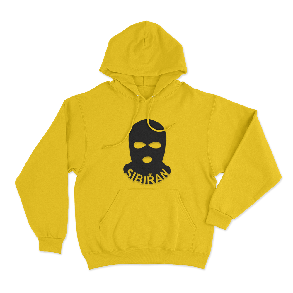 Sibiřan Balaclava Logo Unisex Hoodie Yellow Sibiran Balaclava Logo Unisex Hoodie Yellow