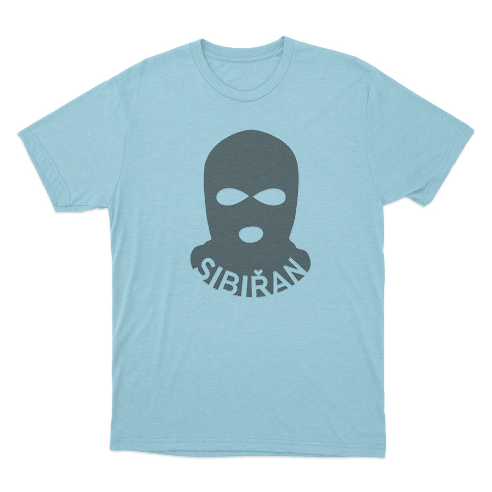 Sibiřan Balaclava Logo Unisex T Shirt Sky Blue Sibiran Balaclava Logo Unisex T Shirt Sky Blue