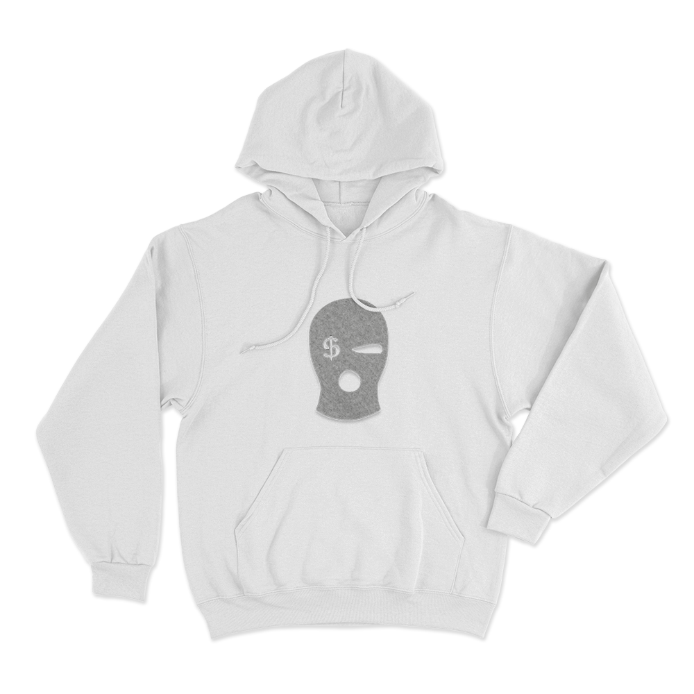 Sibiran Dollar Balaclava Mask Logo Unisex Hoodie White Sibiran Dollar Balaclava Mask Logo Unisex Hoodie White
