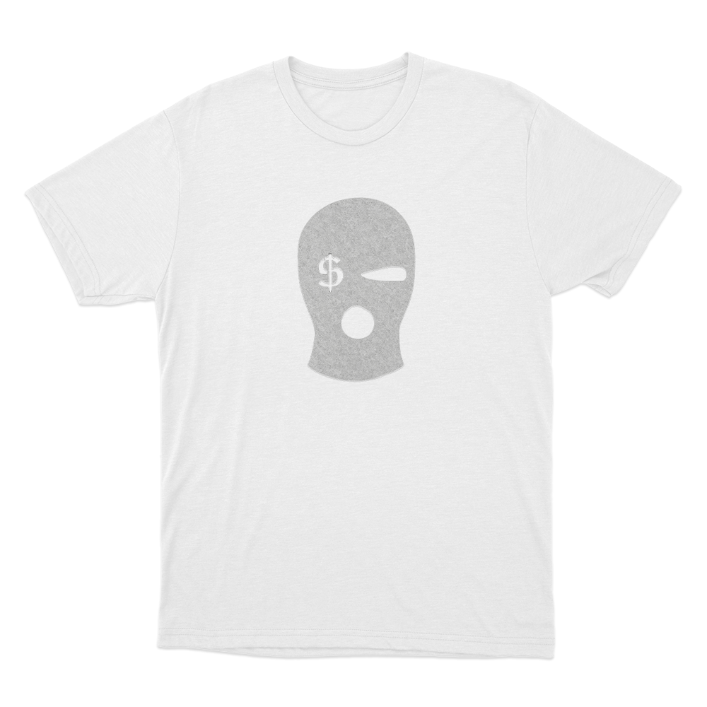 Sibiran Dollar Balaclava Mask Logo Unisex T Shirt White Sibiran Dollar Balaclava Mask Logo Unisex T Shirt White